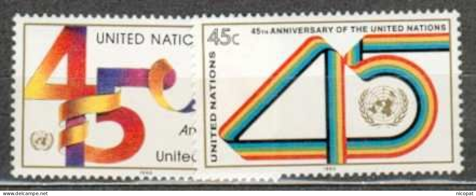 ONU NEW YORK MNH ** 574-575 Anniversaire Des Nations Unies - Neufs