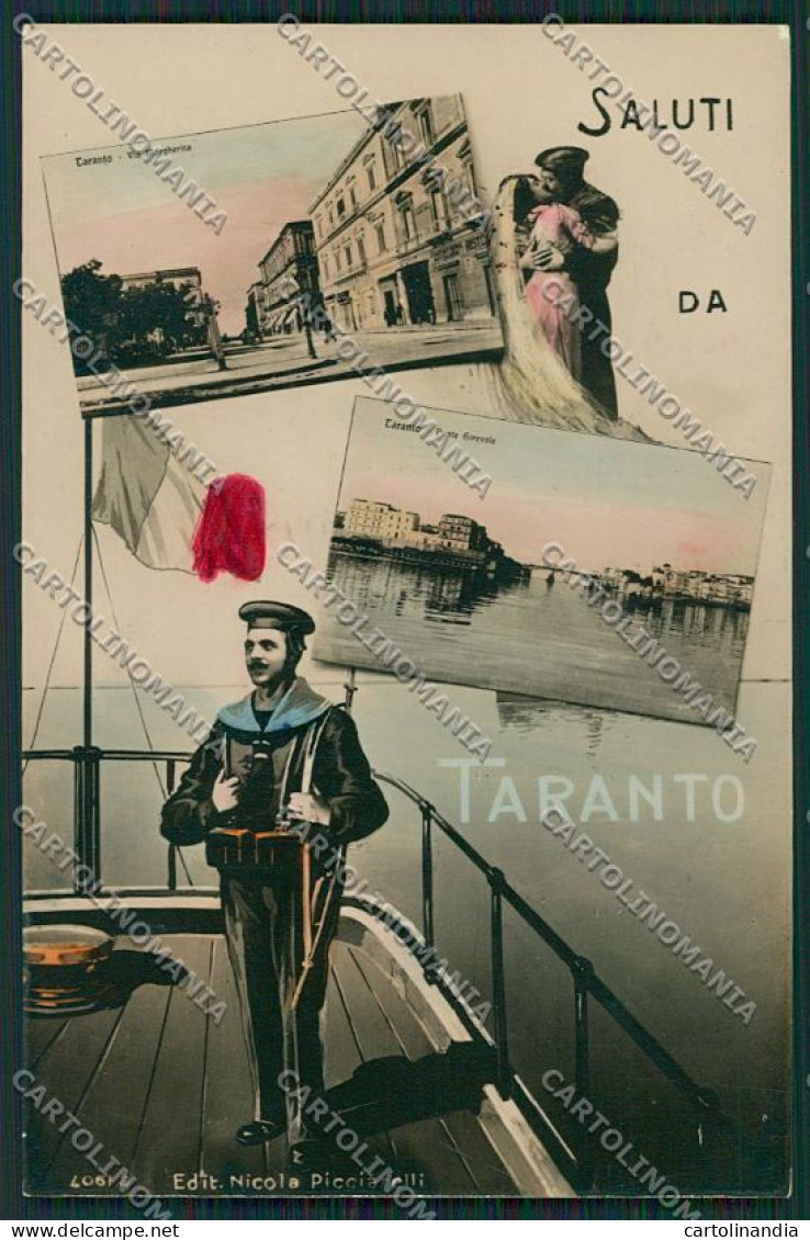 Taranto Città Saluti Da Marinaio Foto Cartolina QQ5046 - Taranto