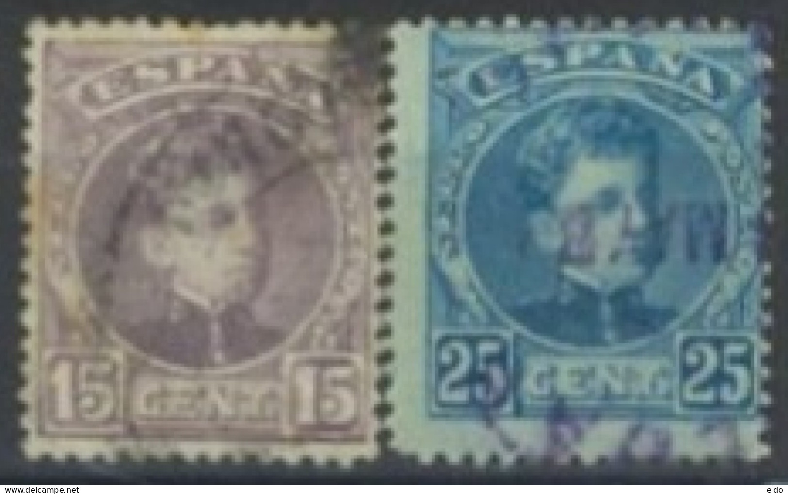SPAIN, 1900/05, KING ALFONSO STAMPS SET OF 2, USED. - Oblitérés
