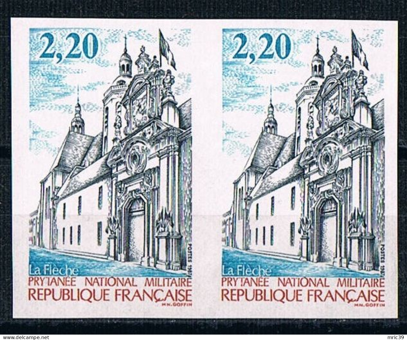 France 1987 N° 2479 Paire  Non Dentelé  IMP  Neuf MNH **  Prytanée National Militaire à La Flèche - 1981-1990