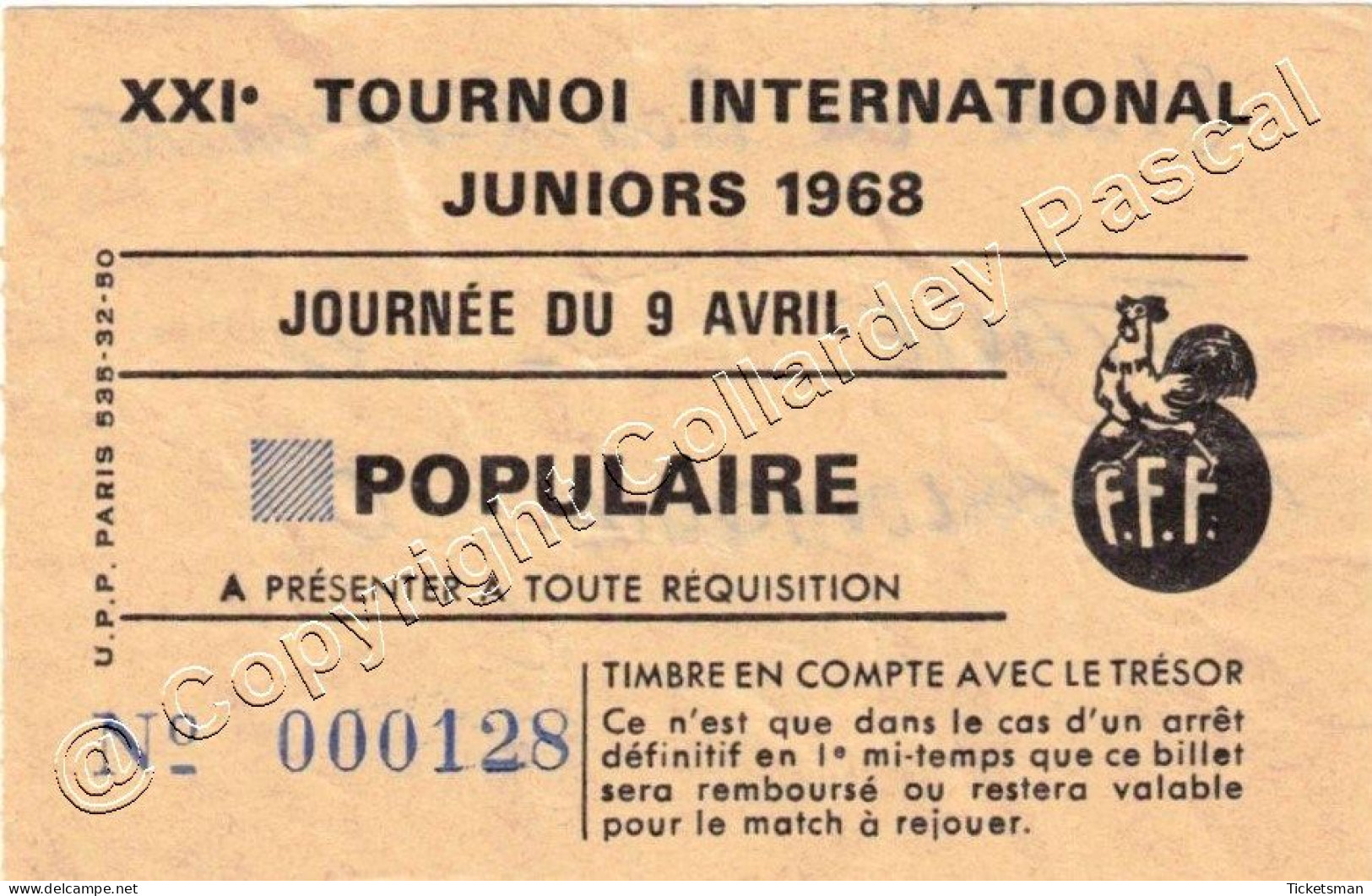 Football Ticket Billet Jegy Biglietto Italia - Tchécoslovaquia 09/04/1968 XXI° Euro U19 - Biglietti D'ingresso