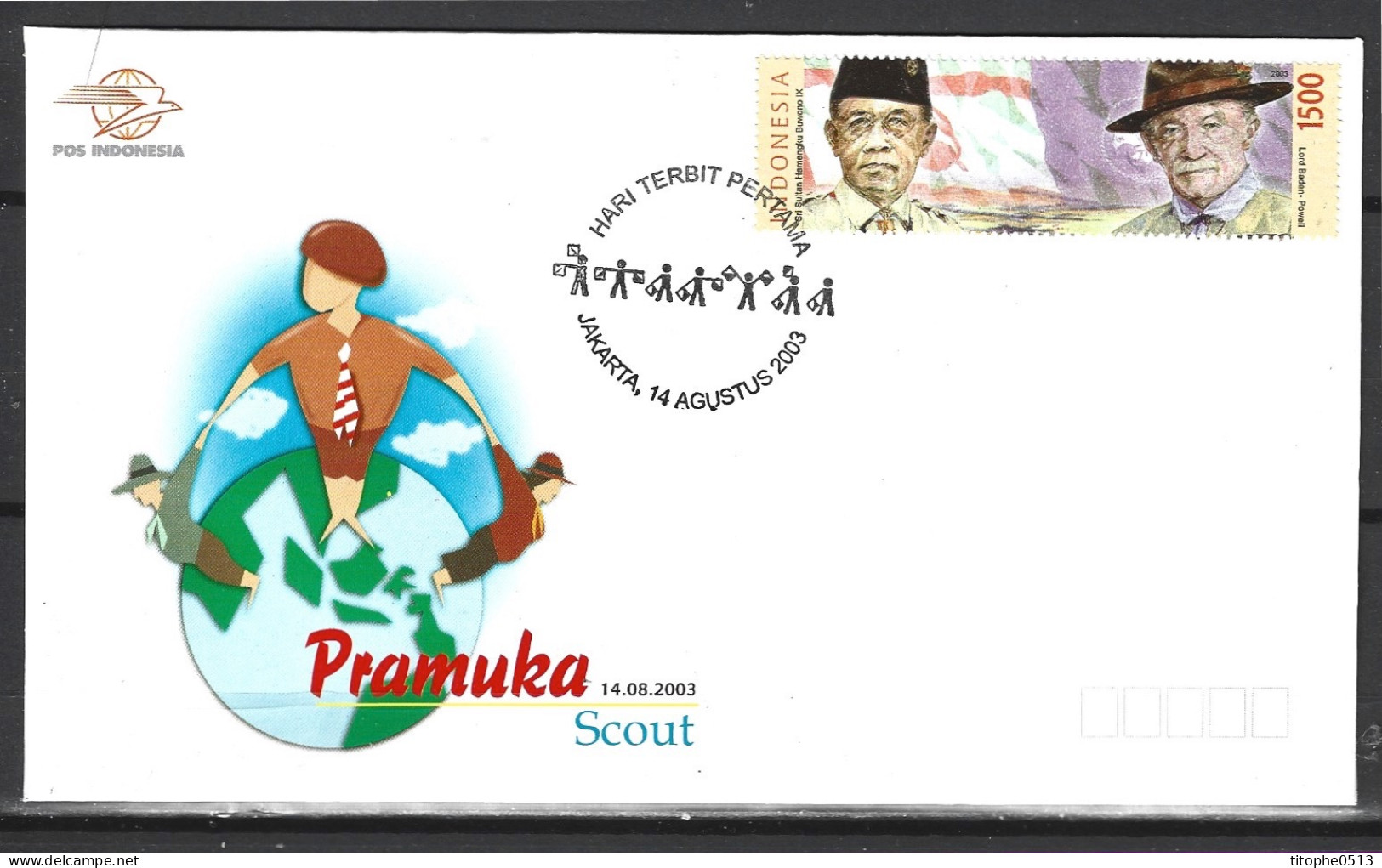 INDONESIE. N°2012 De 2003 Sur Enveloppe 1er Jour. Scoutisme. - Cartas & Documentos