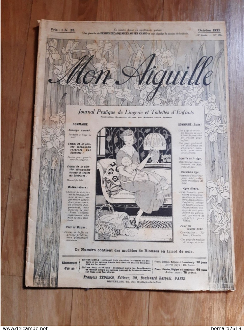 Revue - Mon Aiguille Journal Pratique De Lingerie Et Toilette D'enfants - Annee 1921 N°156 - Magazines - Before 1900