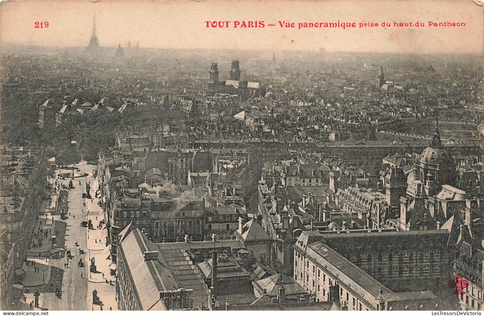 FRANCE - Tout Paris - Vue Panoramique De La Ville Prise Du Haut Du Panthéon - Carte Postale Ancienne - Multi-vues, Vues Panoramiques