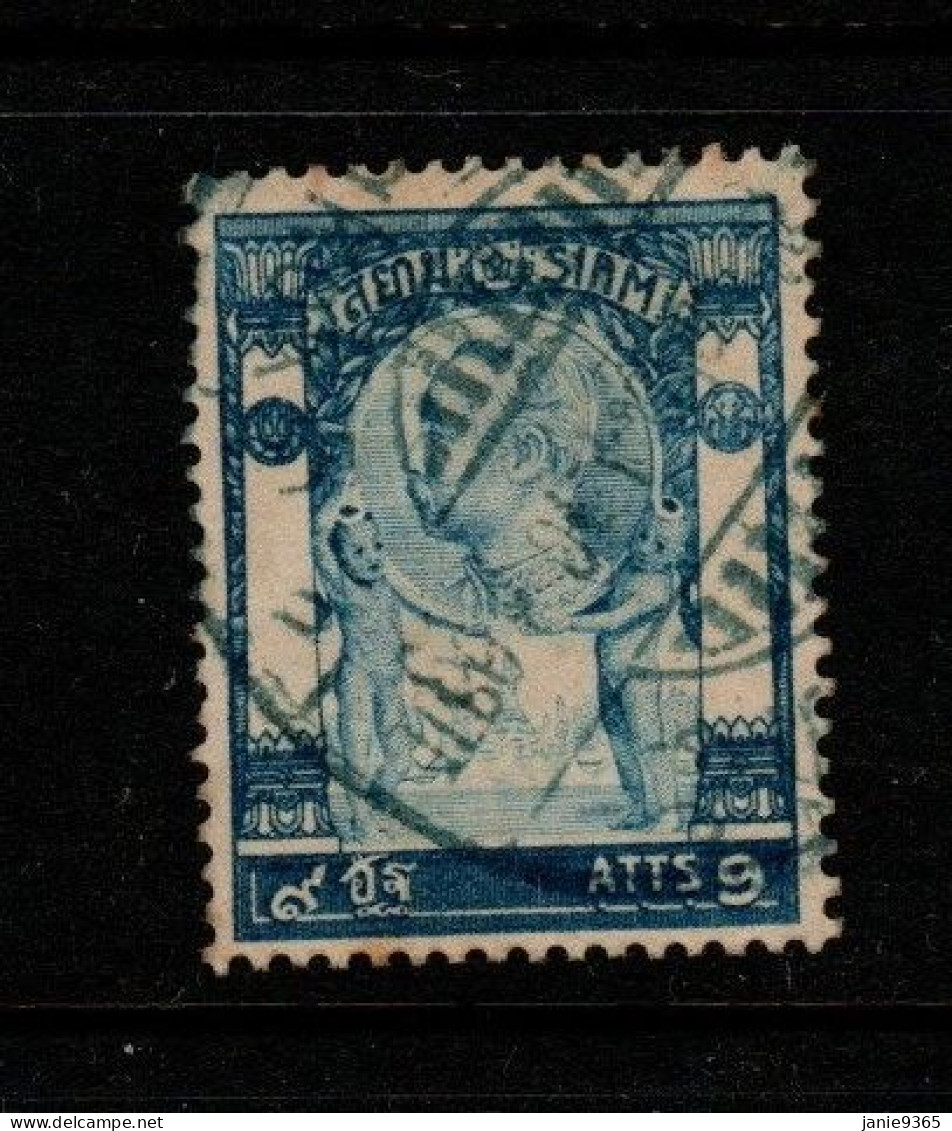 Thailand Cat 106 1905 King Rama V 4th Series 9 Atts Blue ,used - Thailand