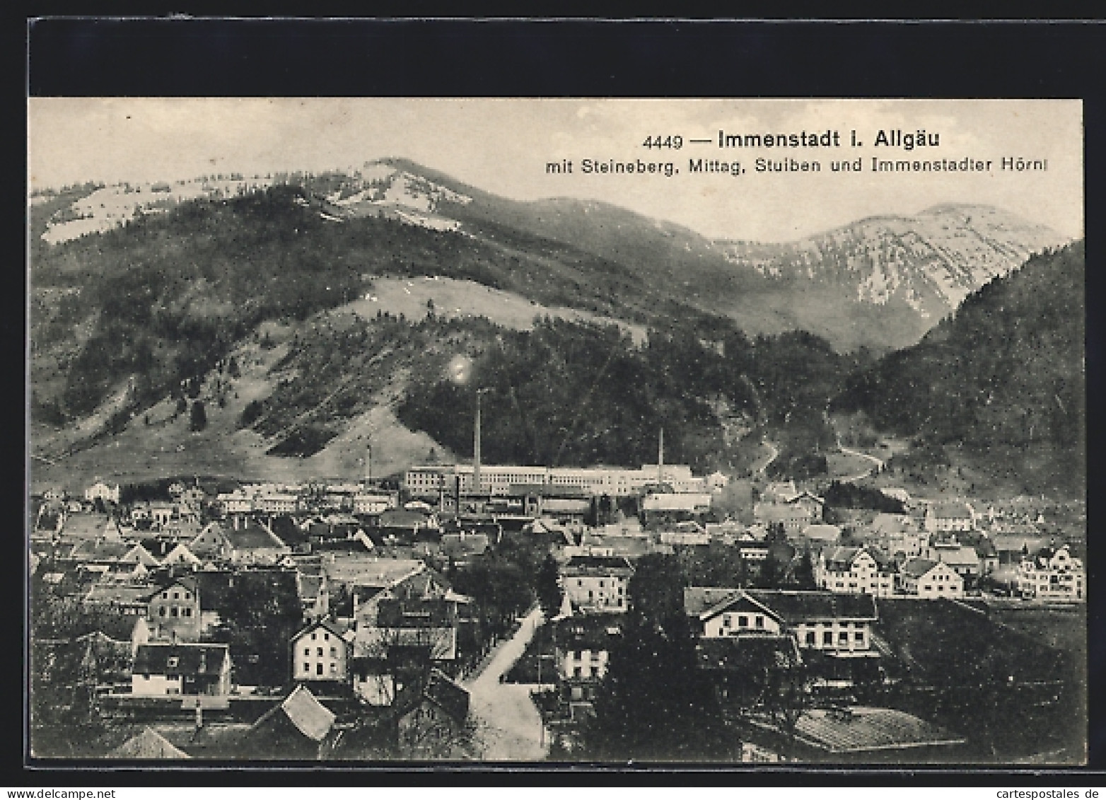 AK Immenstadt I. Allgäu, Ortsansicht Mit Steineberg, Mittag, Stuiben Und Immendstadter Hörni  - Immenstadt