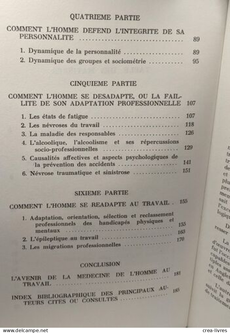 Psychopathologie Du Travail - Collection Des Sciences Humaines Appliquées - Psicologia/Filosofia