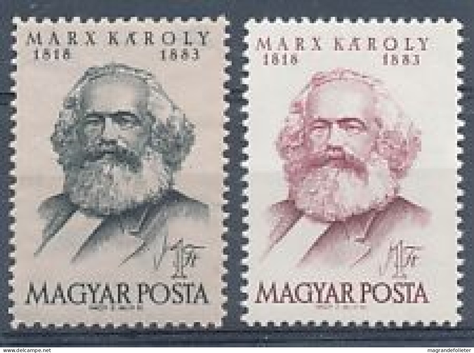 TIMBRE  ZEGEL STAMP HONGRIE MAGYAR 1079 ET 1079A KARL MARX  XX - Unused Stamps