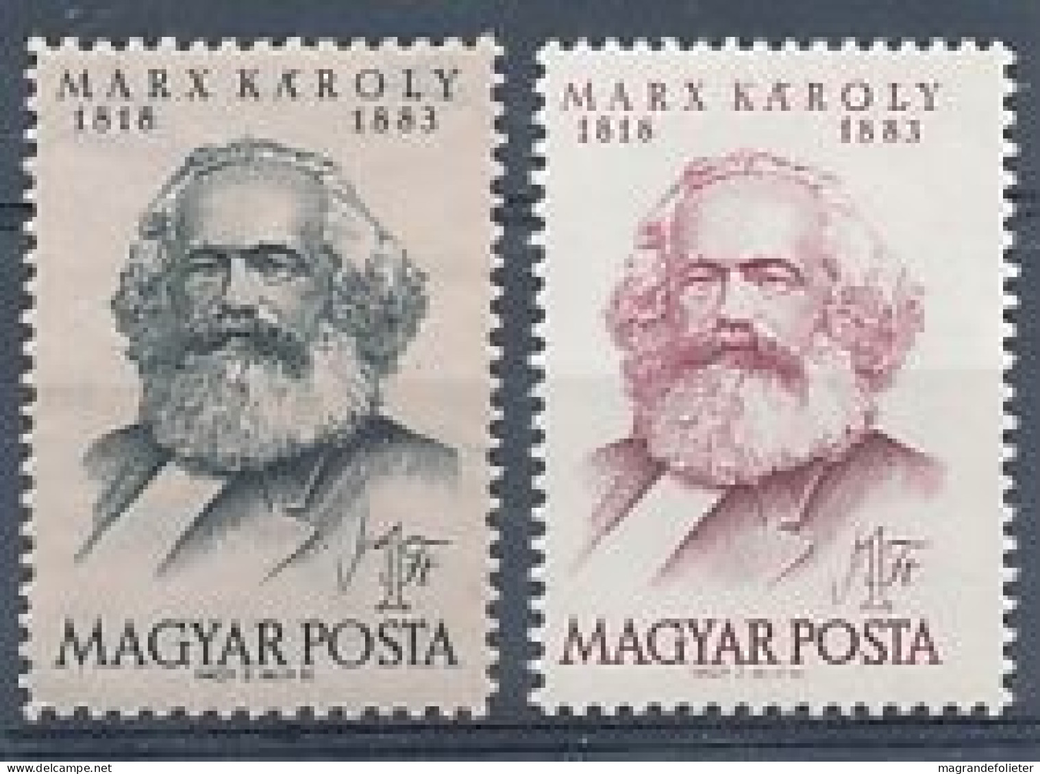 TIMBRE  ZEGEL STAMP HONGRIE MAGYAR 1079 ET 1079A KARL MARX  XX - Ungebraucht