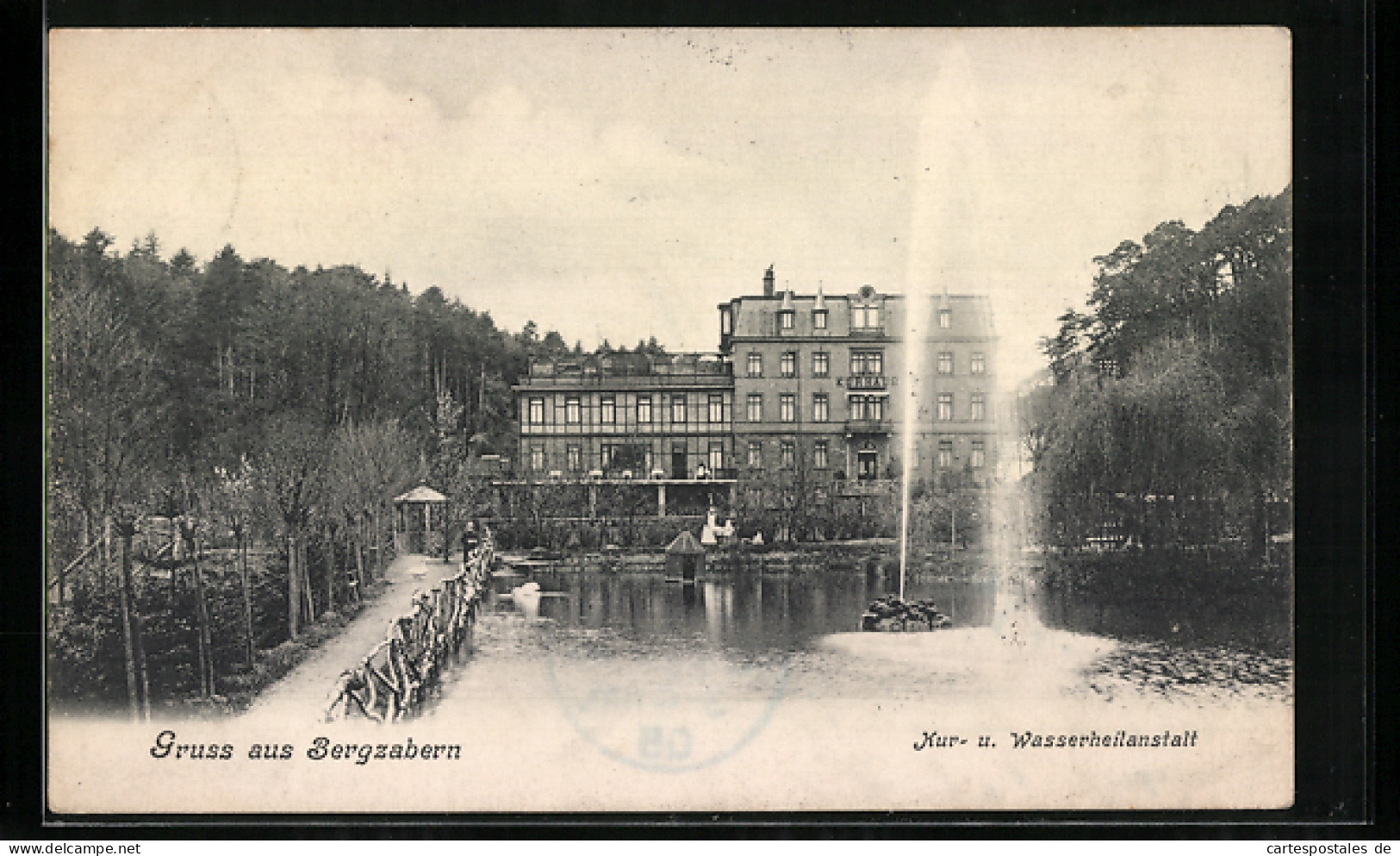 AK Bergzabern, Kur- Und Wasserheilanstalt Mit Wasserspiel  - Bad Bergzabern