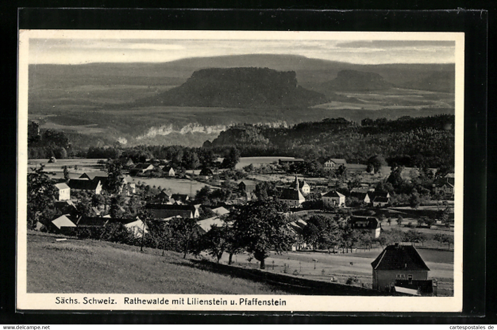 AK Rathewalde /Sächs. Schweiz, Ort Mit Lilienstein U. Pfaffenstein  - Other & Unclassified