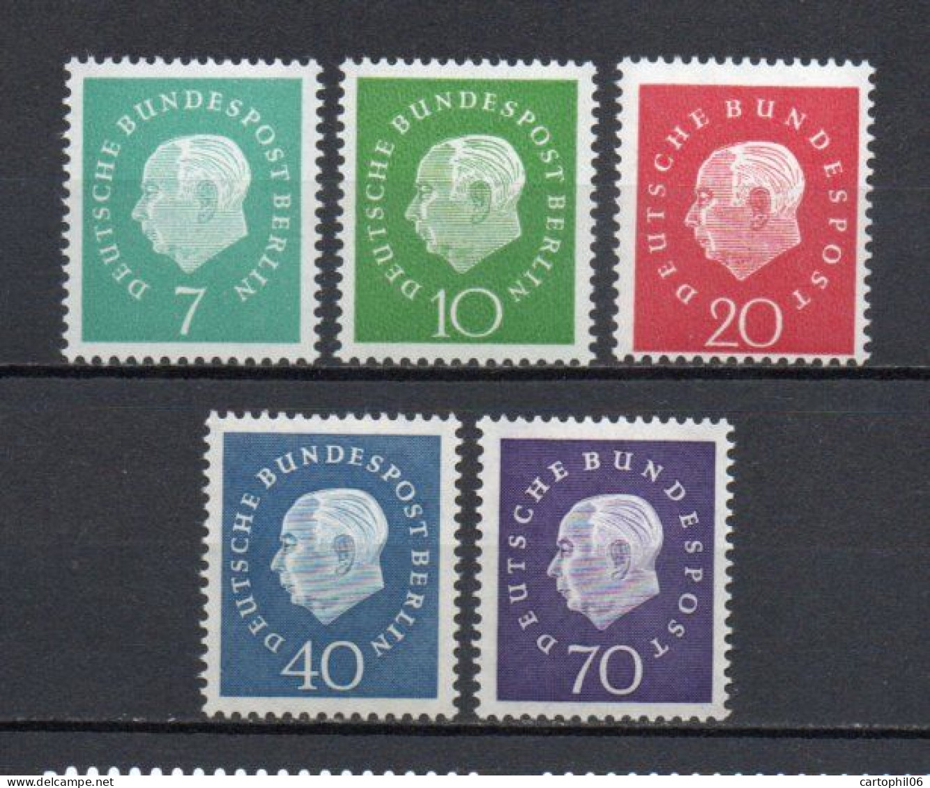 - ALLEMAGNE FÉDÉRALE N° 173/77 Neufs ** MNH - Série Président Theodor Heuss 1959 (5 Timbres) - Cote 21,50 € - - Unused Stamps