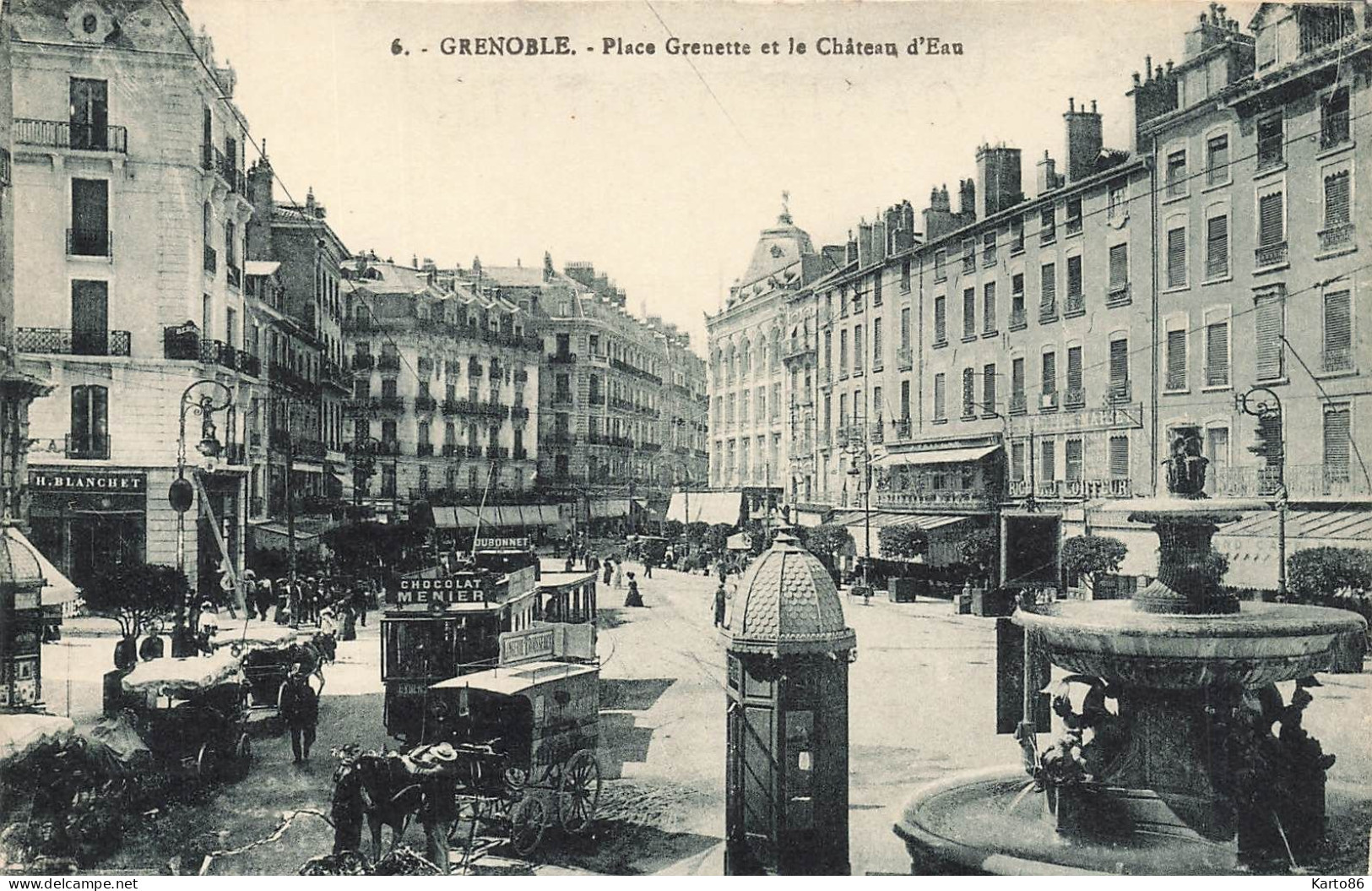 Grenoble * Place Grenette Et Le Château D'eau * Tram Tramway * Commerces Magasins - Grenoble