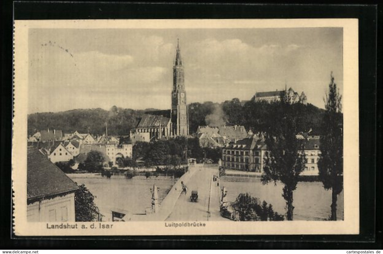 AK Landshut A. D. Isar, Luitpoldbrücke Mit Kirche  - Landshut