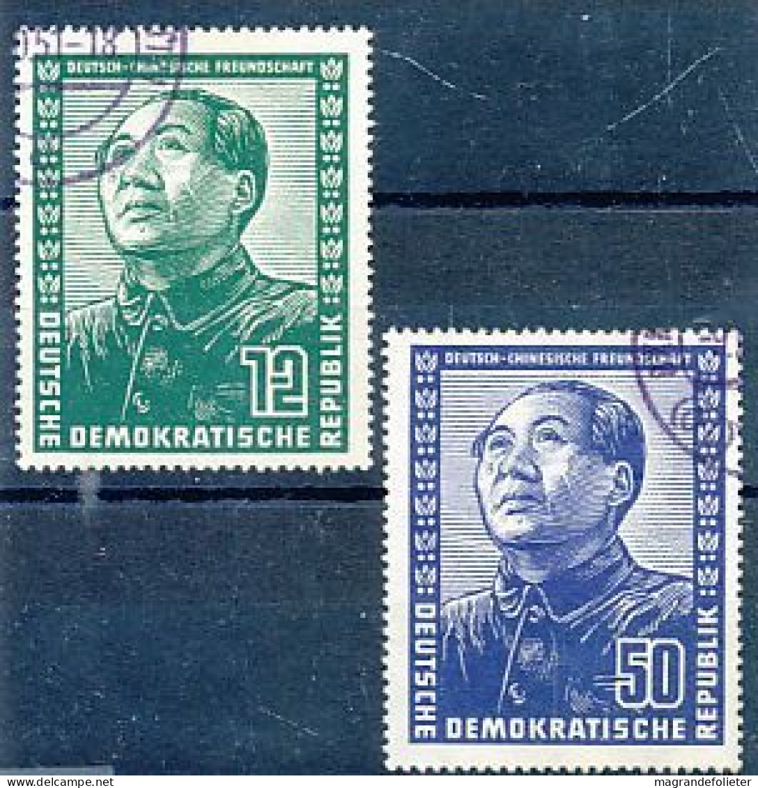 TIMBRE  ZEGEL STAMP ALLEMAGNE D.D.R. MAO TSETUNG  38 ET 40 - Oblitérés