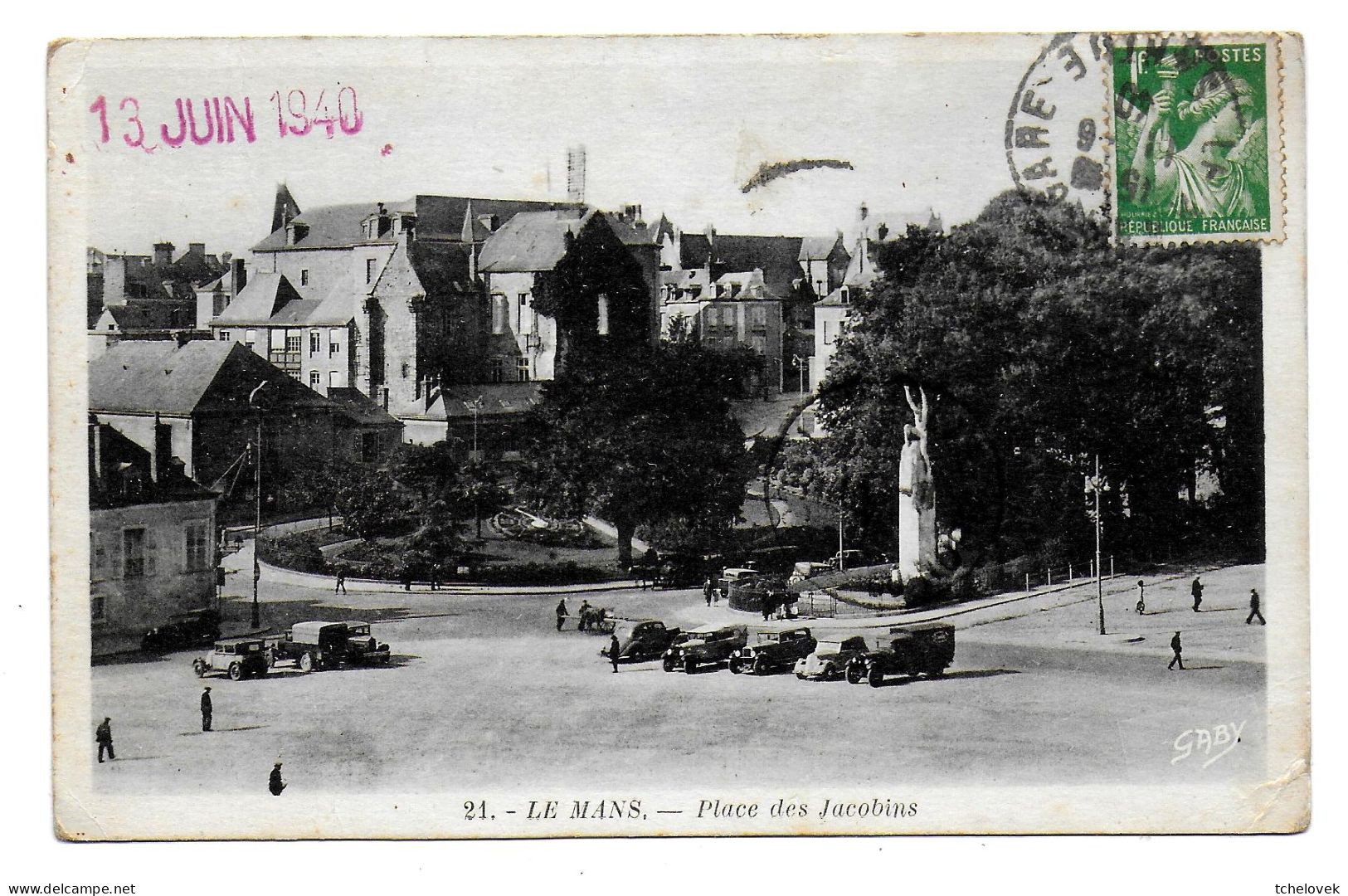 (72). Le Mans. 1 Cp. (4) Place Des Jacobins. 1940 Camions Voitures - Le Mans