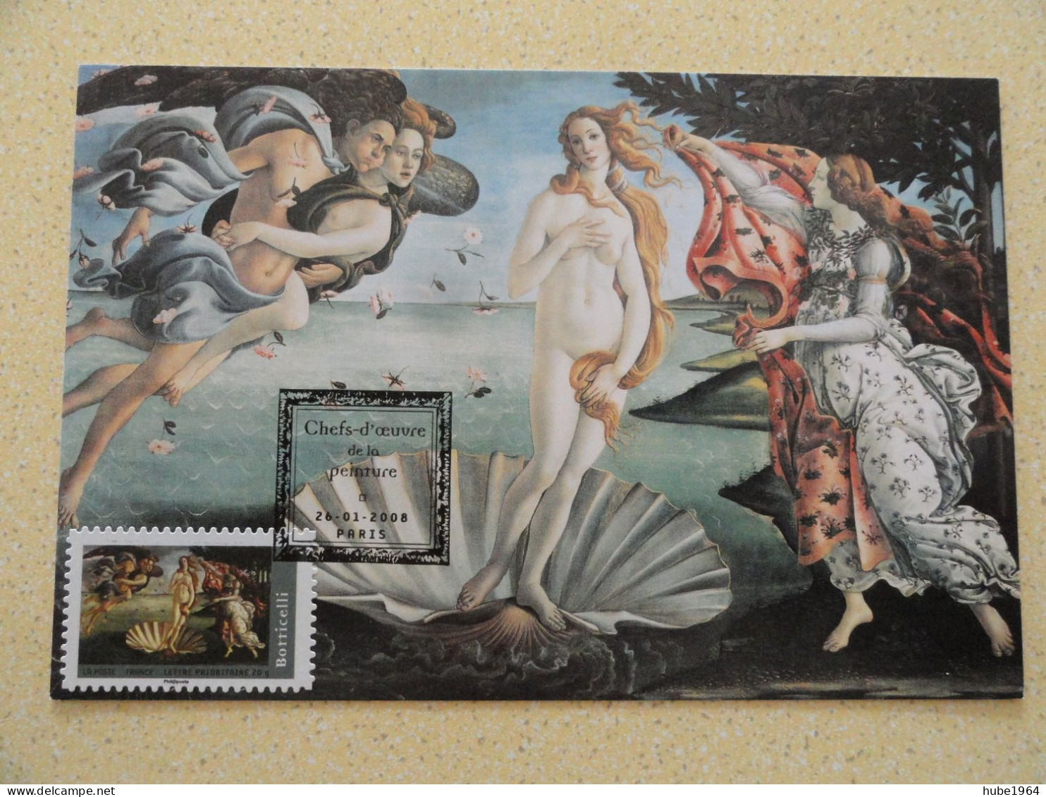 CARTE MAXIMUM CARD LA NAISSANCE DE VENUS PAR SANDRO BOTTICELLI FRANCE - Aktmalerei
