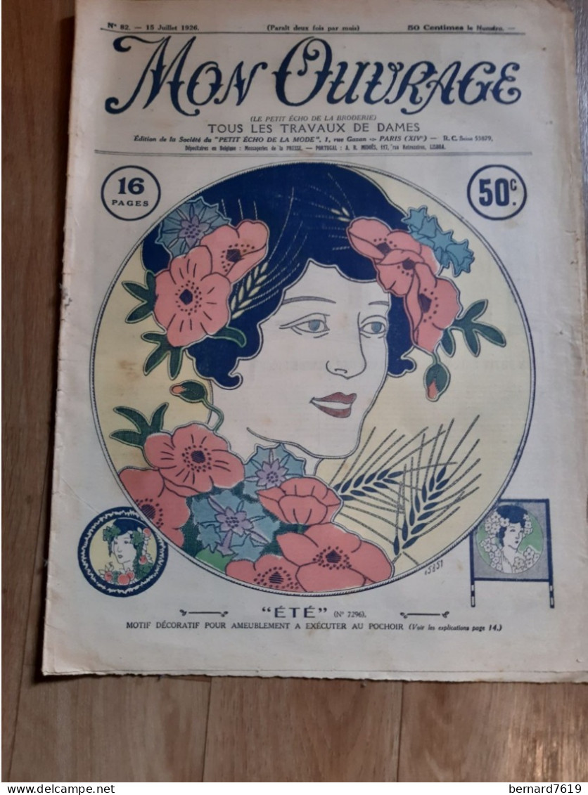 Revue - Mon Ouvrage - Le Petit Echo De La Broderie -tous Les Travaux De Dames  Annee 1926 N° 82  Ete - Revistas - Antes 1900