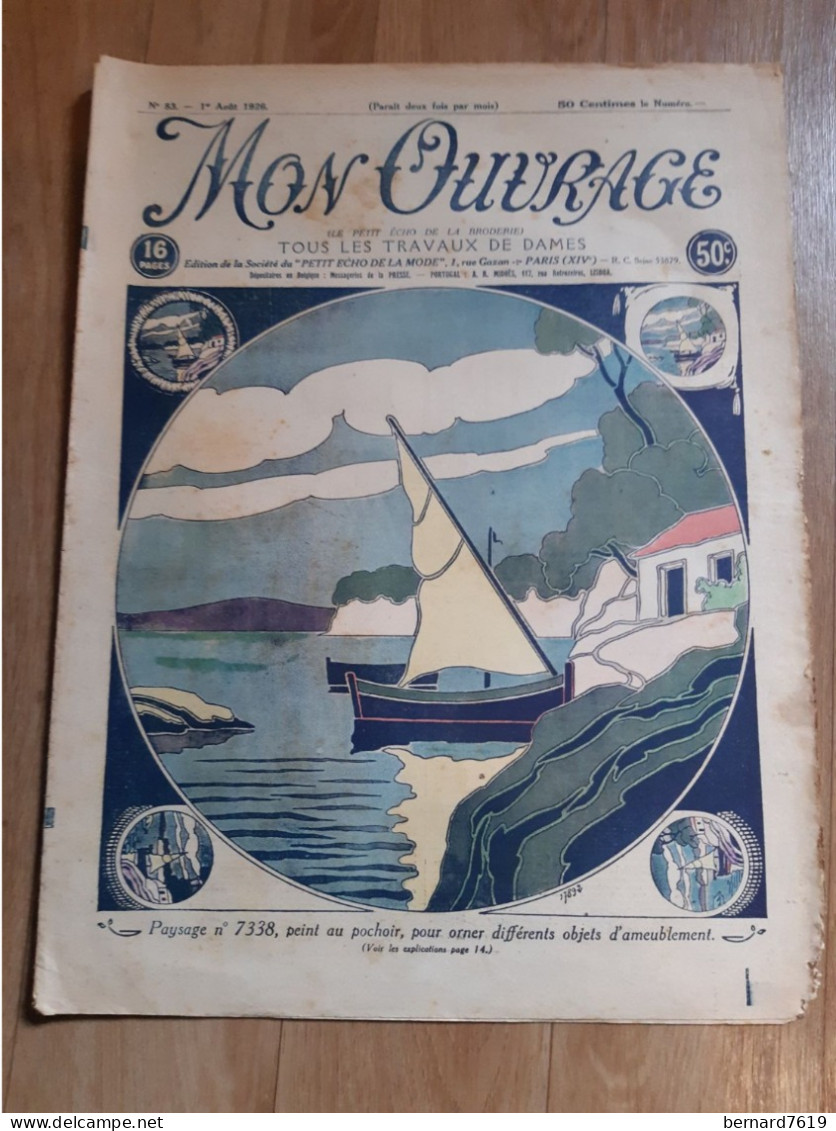 Revue - Mon Ouvrage - Le Petit Echo De La Broderie -tous Les Travaux De Dames  Annee 1926 N° 83 Paysage - Revistas - Antes 1900