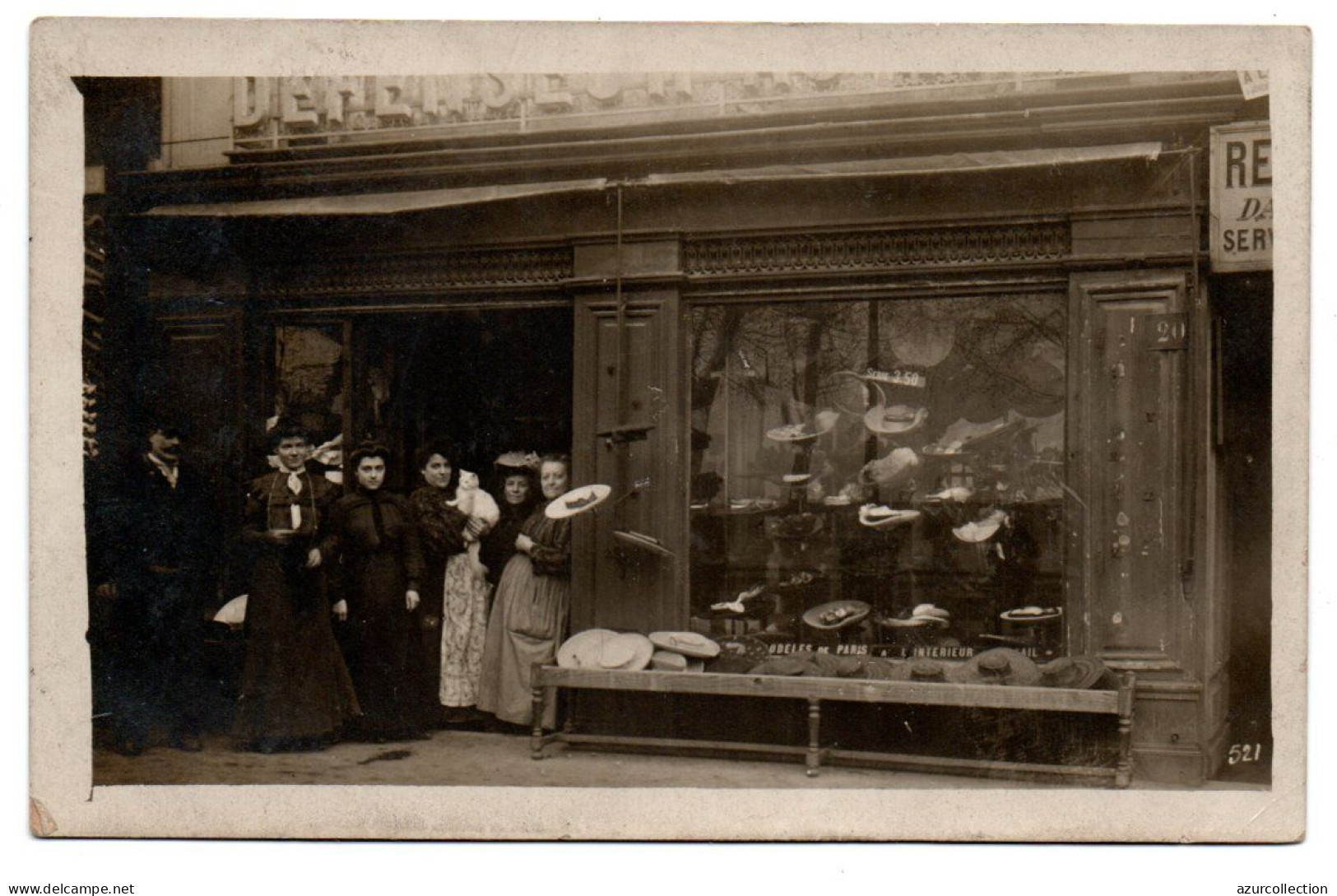 Devanture De Magasin De Modiste. Carte Photo Animée Non Située. Editeur De Colombes - Geschäfte