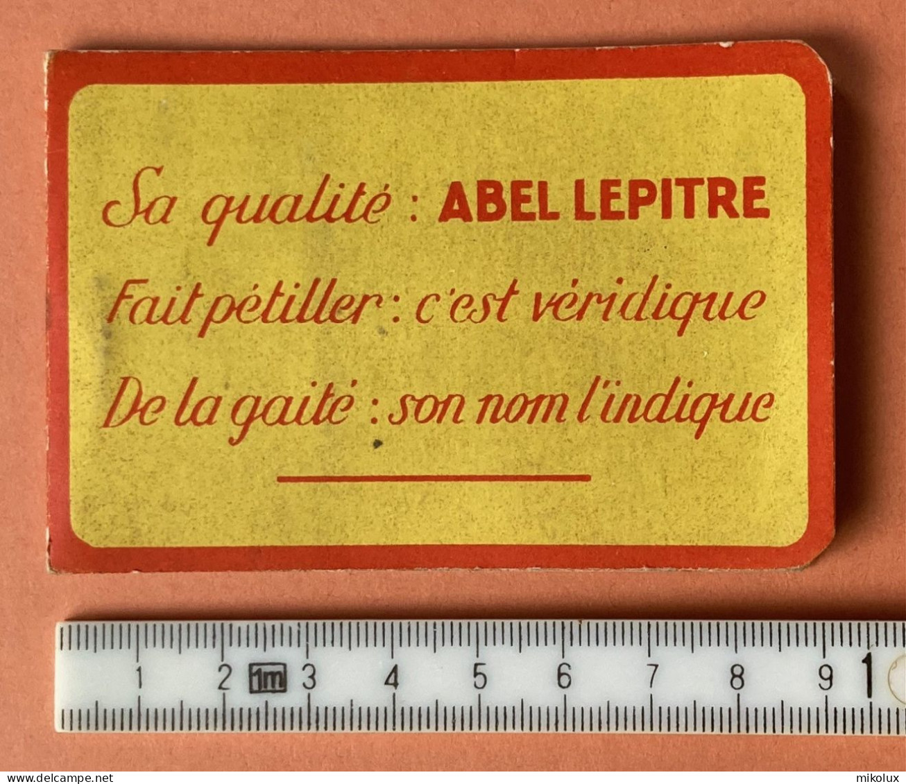 1 Pcs . CARNET BLOC NOTES CHAMPAGNE ABEL LEPITRE . - Reclame