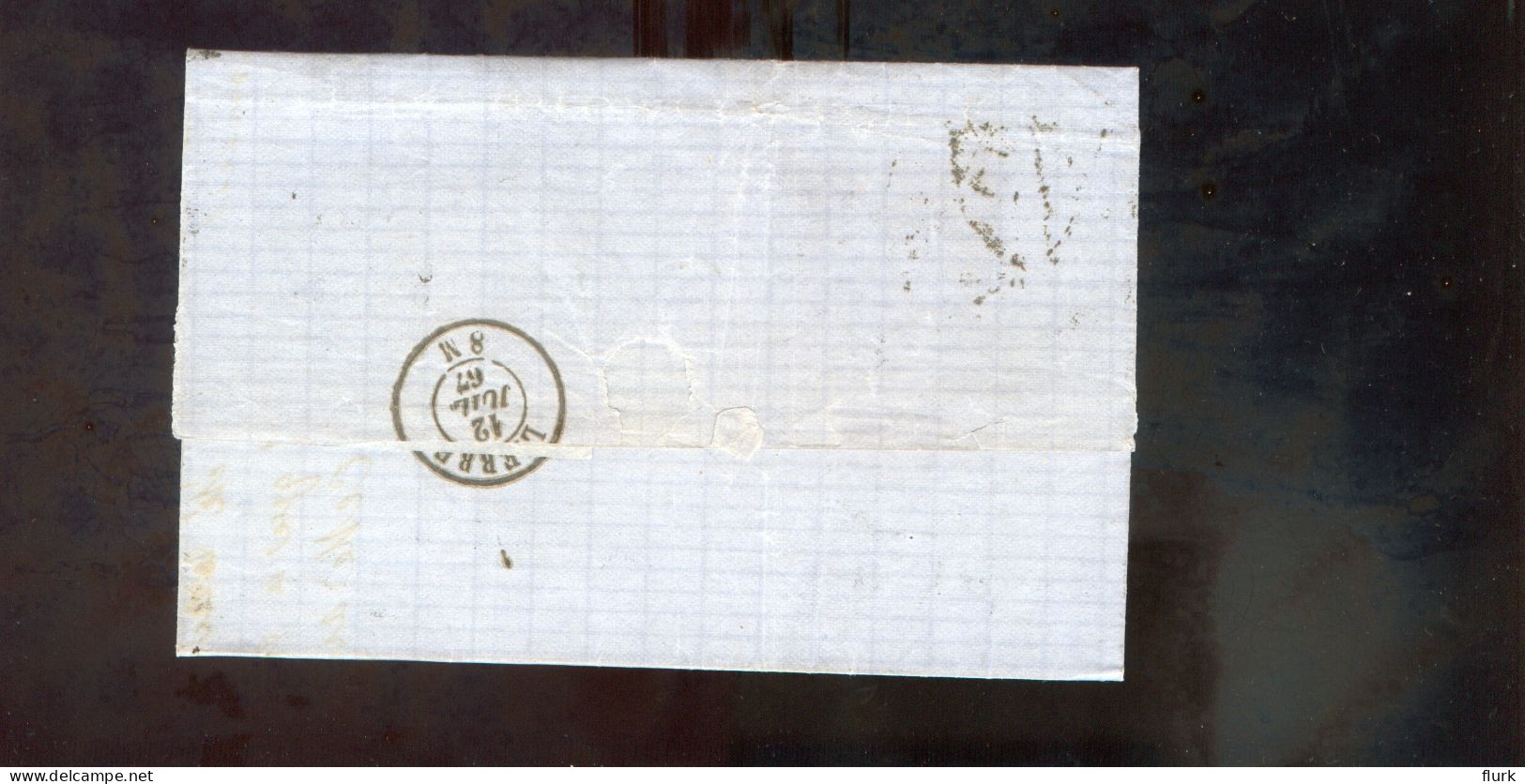 België OCB17 Gestempeld Op Brief Bruxelles-Lierre 1867 Perfect (2 Scans) - 1865-1866 Profiel Links