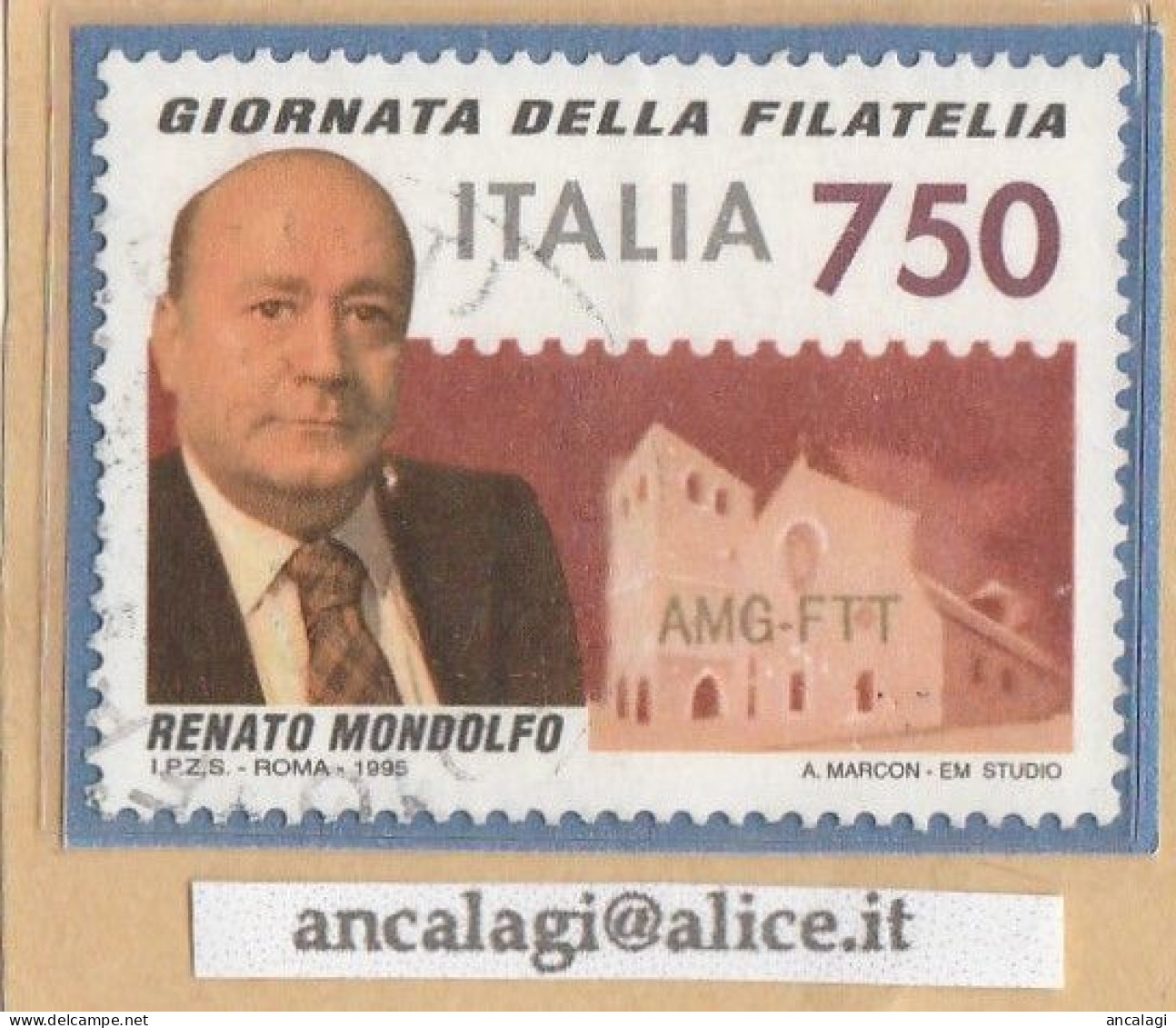 USATI ITALIA 1995 - Ref.0732A "GIORNATA DELLA FILATELIA" 1 Val. - - 1991-00: Oblitérés