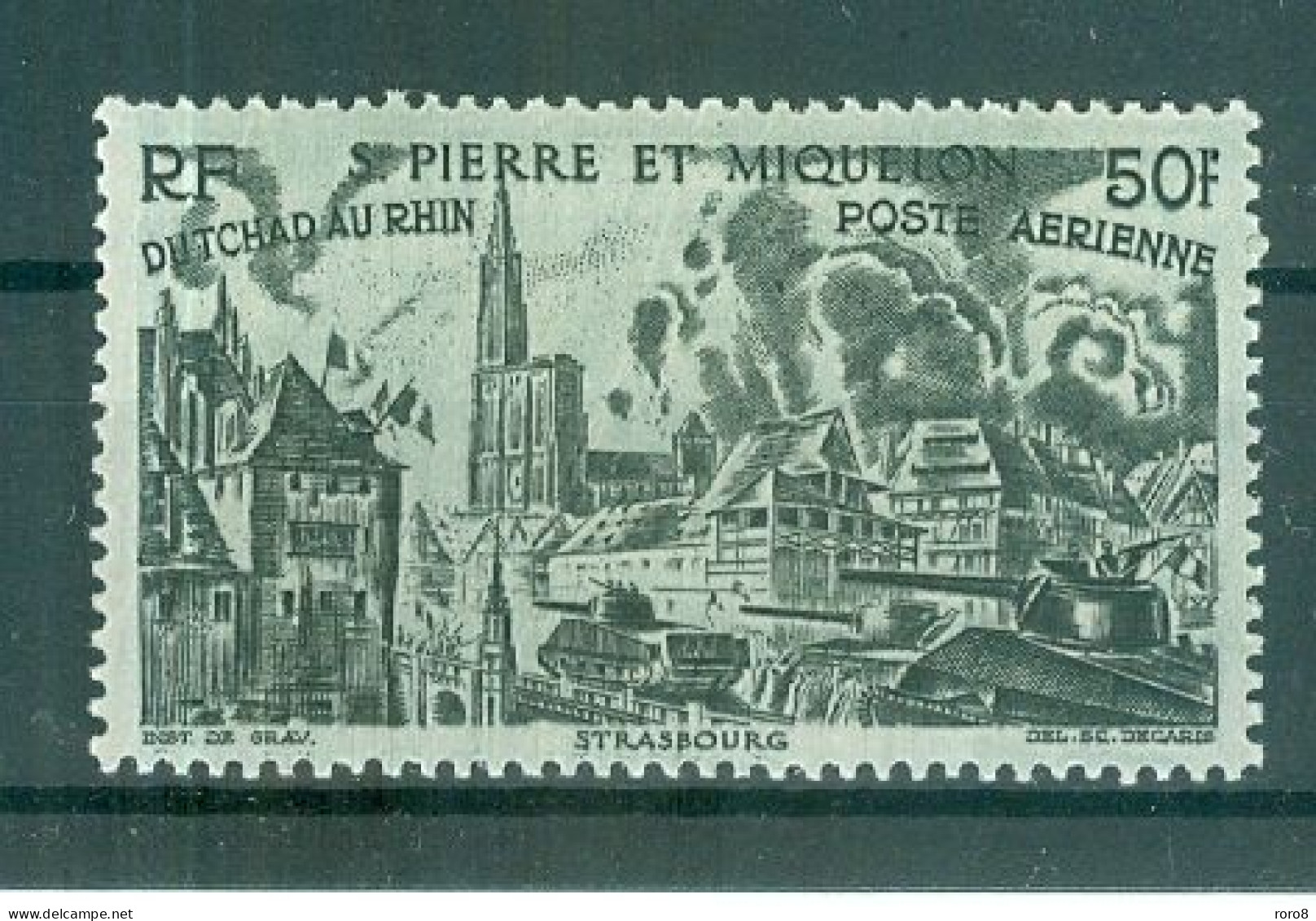 SAINT- PIERRE ET MIQUELON - P.A. N°17* MH Trace De Charnière SCAN DU VERSO. Tchad Au Rhin. - Neufs