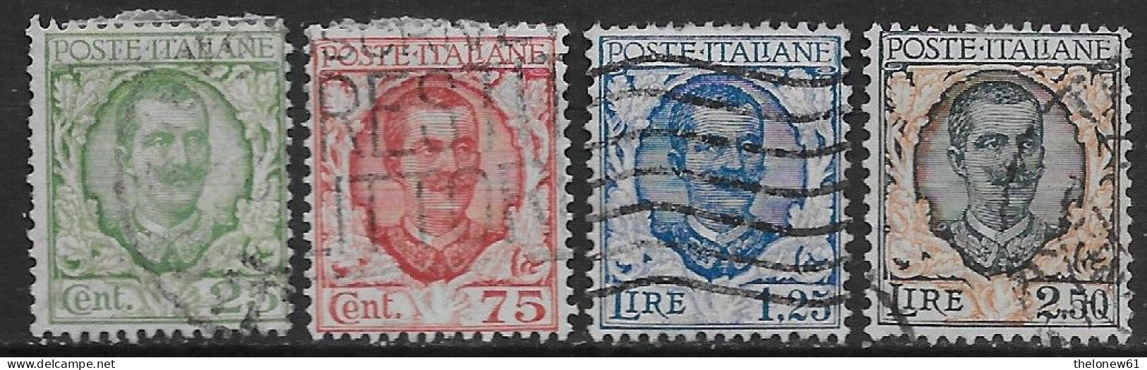 Italia Italy 1926 Regno Floreale Effigie Sa N.200-203 Completa US - Afgestempeld