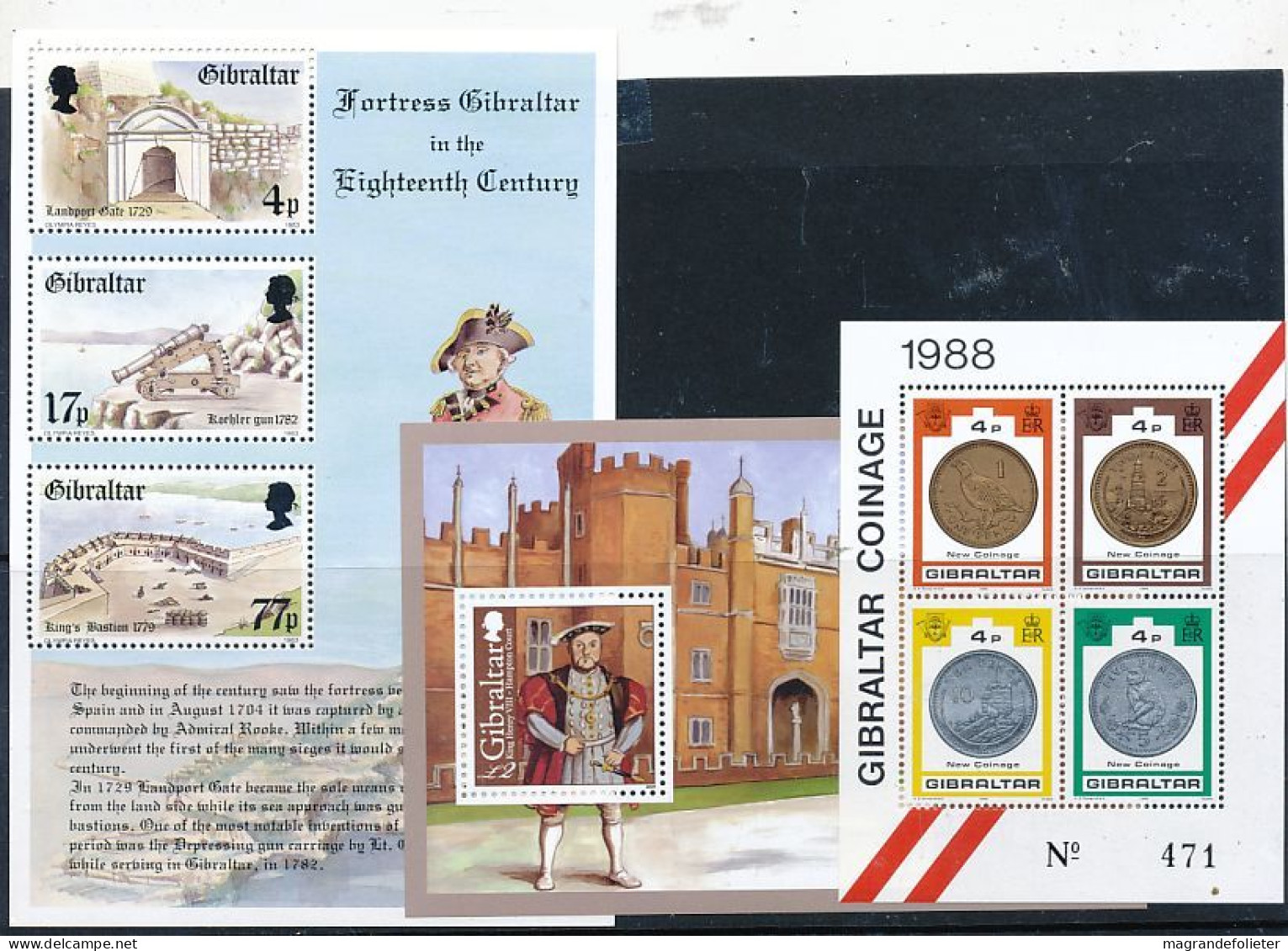 TIMBRE  ZEGEL STAMP GIBRALTAR 3 BL  XX - Gibilterra