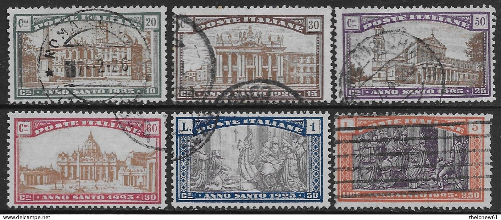 Italia Italy 1924 Regno Anno Santo Sa N.169-174 Completa US - Usati