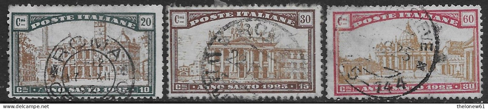 Italia Italy 1924 Regno Anno Santo 3val Sa N.169-170,172 US - Usados