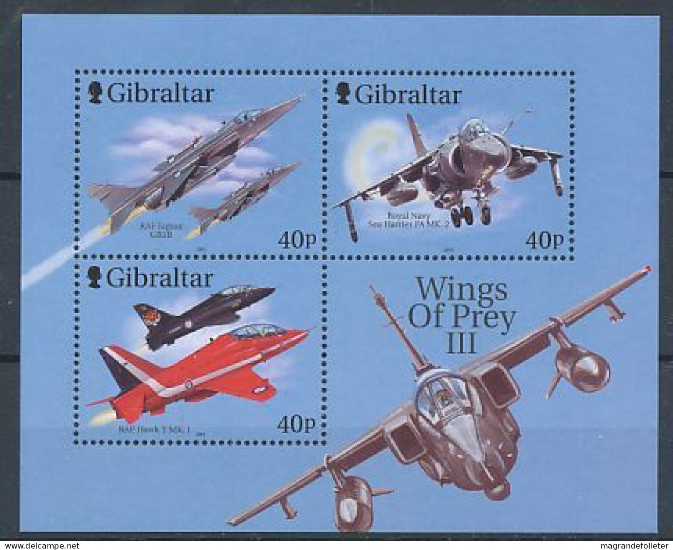 TIMBRE  ZEGEL STAMP GIBRALTAR BF 46 AVION WINGS OF PREY II  XX - Gibraltar