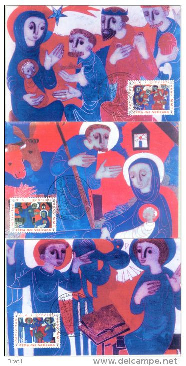 2001 Vaticano, Natale, Serie Completa - Cartoline Maximum