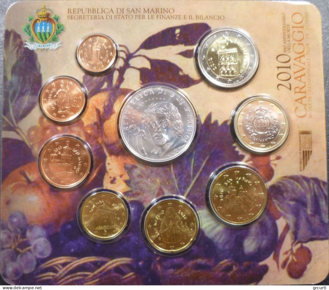 San Marino - 2010 - Serie Zecca - Con 5 € Argento "Caravaggio" - San Marino