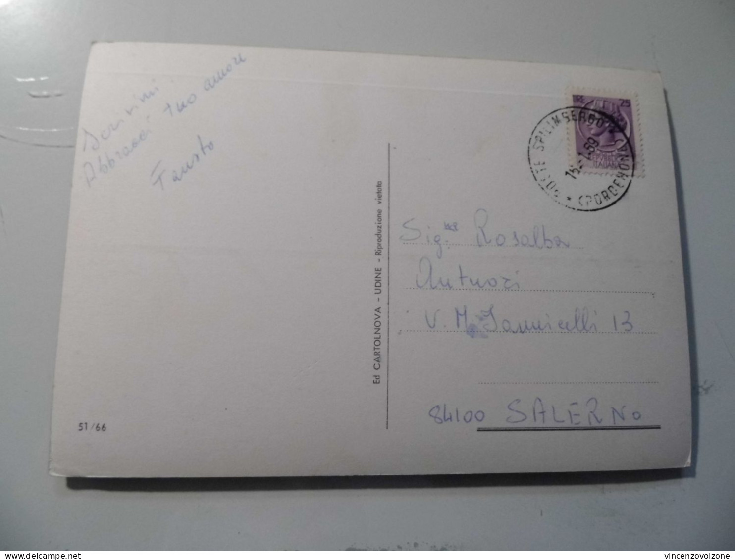 Cartolina Viaggiata "SPILIMBERGO Santuario Dell'Ancona" 1969 - Pordenone