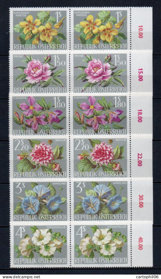 - AUTRICHE N° 983/88 X 2 Neufs ** MNH - Série Exposition D'Horticulture 1964 (6 Paires) - - Andere & Zonder Classificatie