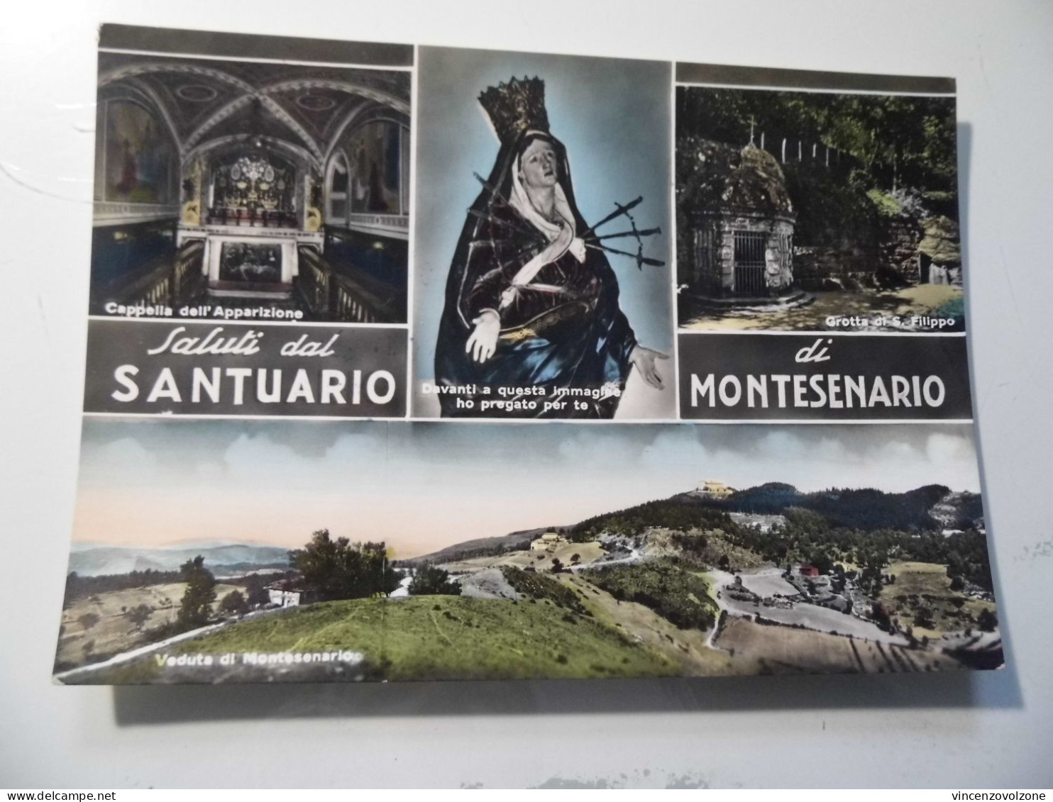 Cartolina Viaggiata "Saluti Da SANTUARIO DI MONTESENARIO" Vedutine 1957 - Firenze (Florence)