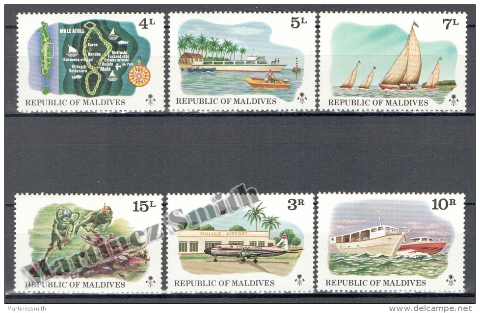 Maldives - Maldivas 1975 Yvert 573-78, Tourism - MNH - Maldives (1965-...)