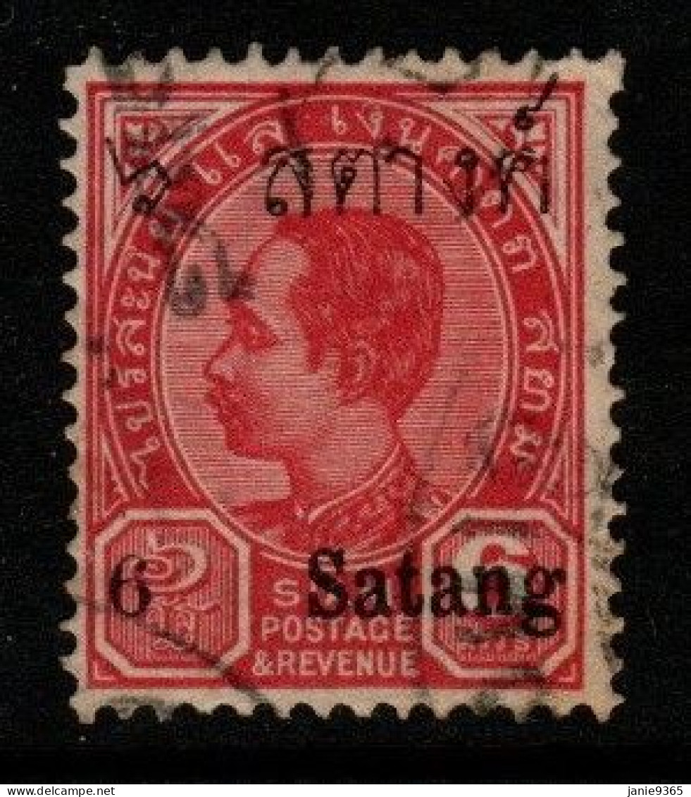Thailand Cat 138 1909 Surcharged 6 Sat On 6 Atts Red, Used - Thailand