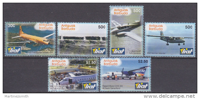 Antigua &amp; Barbuda 2006 Yvert 3770-75, 70th Ann. Caribbean Aviation Company LIAT, Airplanes - MNH - Antigua Et Barbuda (1981-...)