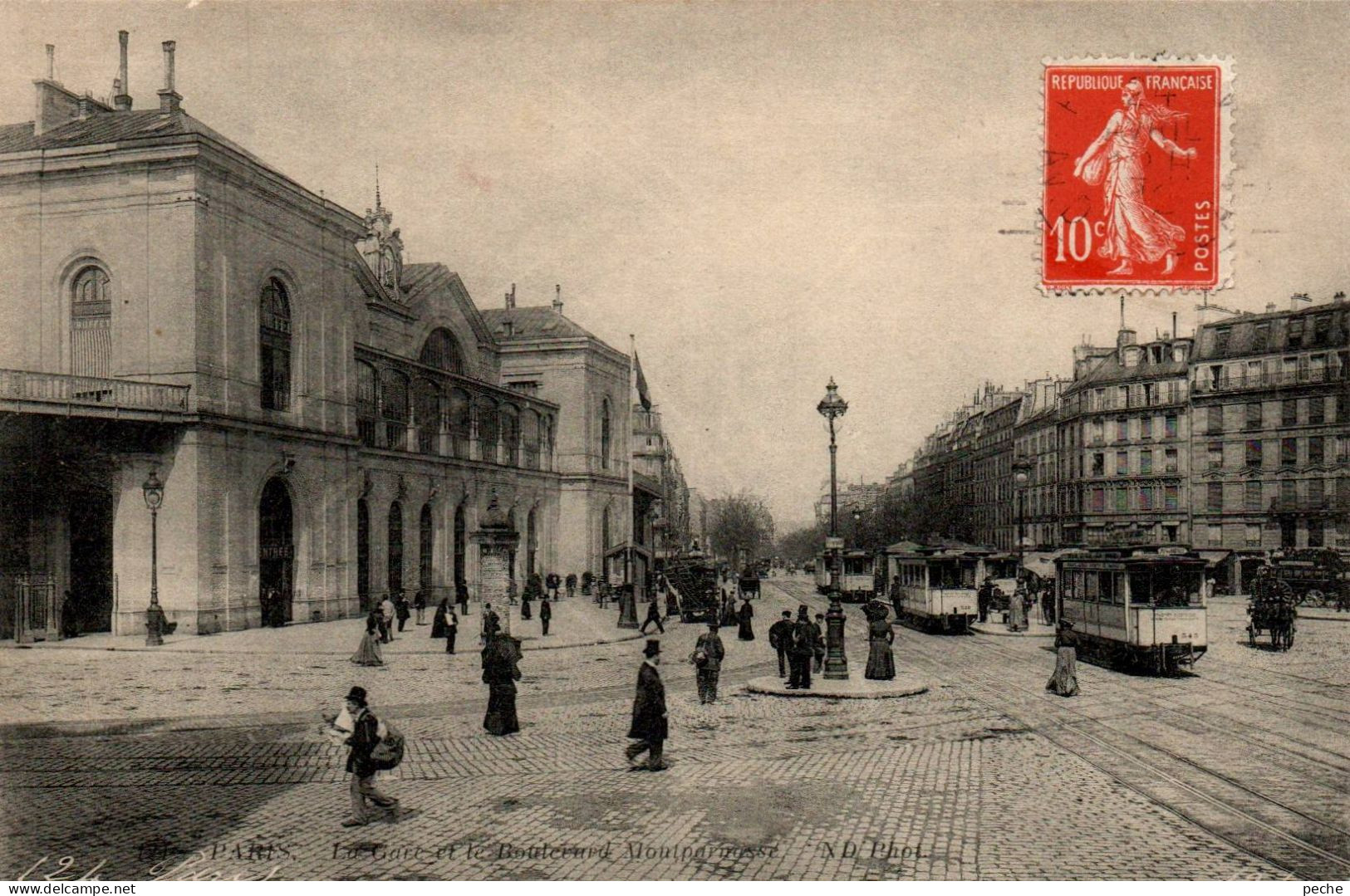 N°27 W -cpa Paris -gare Et Boulevard Montparnasse- - Métro Parisien, Gares