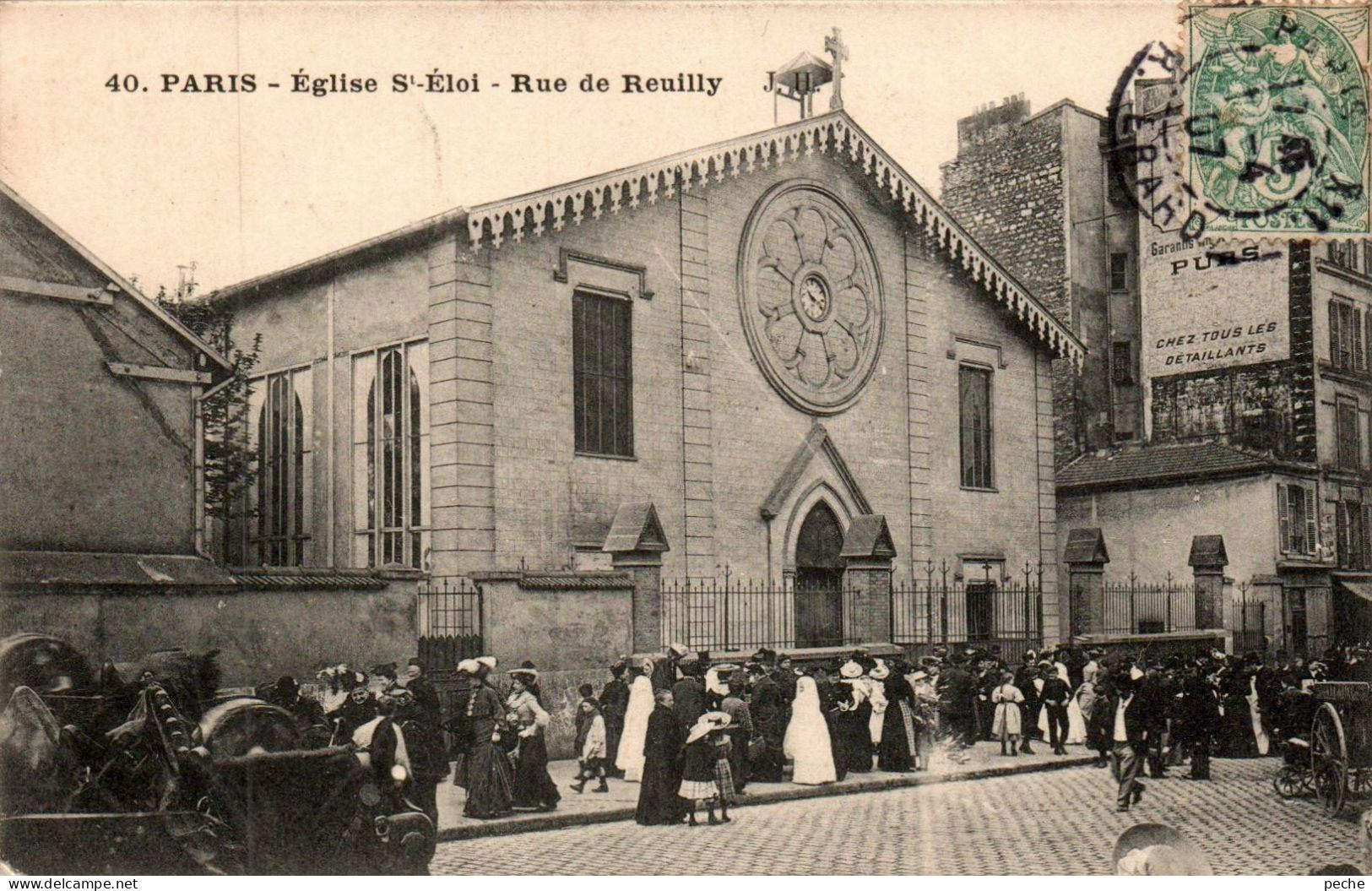 N°28 W -cpa Paris -église St Eloi -rue De Reuilly- - Kerken