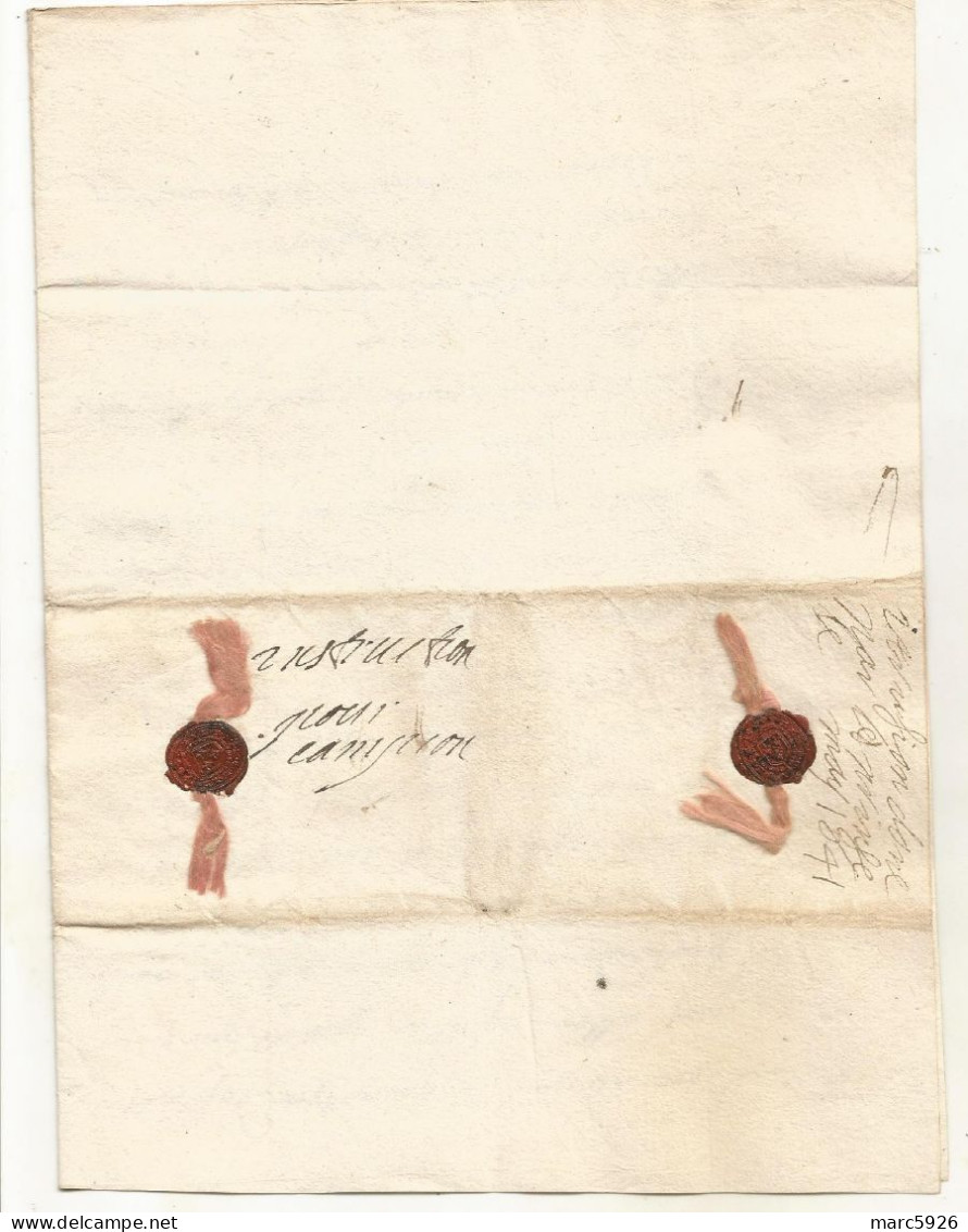 N°1887 ANCIENNE LETTRE AVEC CACHET DE CIRE ET RUBAN SIGNE DE LOUIS DE BOURBON HENRI DE LORRAINE ET HENRI DE LA TOUR DATE - Historische Dokumente