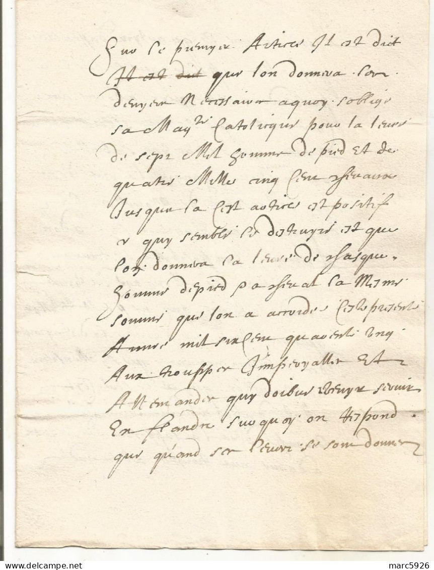 N°1887 ANCIENNE LETTRE AVEC CACHET DE CIRE ET RUBAN SIGNE DE LOUIS DE BOURBON HENRI DE LORRAINE ET HENRI DE LA TOUR DATE - Historical Documents