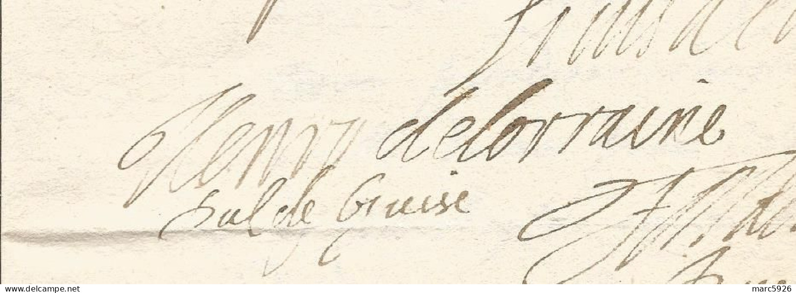 N°1887 ANCIENNE LETTRE AVEC CACHET DE CIRE ET RUBAN SIGNE DE LOUIS DE BOURBON HENRI DE LORRAINE ET HENRI DE LA TOUR DATE