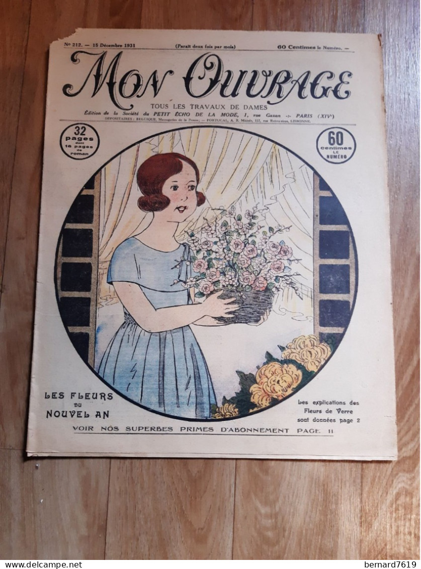 Revue - Mon Ouvrage - Le Petit Echo De La Broderie -tous Les Travaux De Dames  Annee 1931 N° 212 Les Fleurs Du Nouvel An - Zeitschriften - Vor 1900