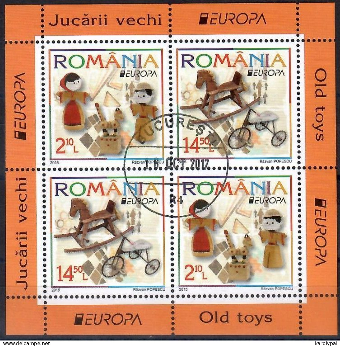 Romania, 2015  CTO, Mi. Bl. Nr. 624 I                       Europa - Gebraucht