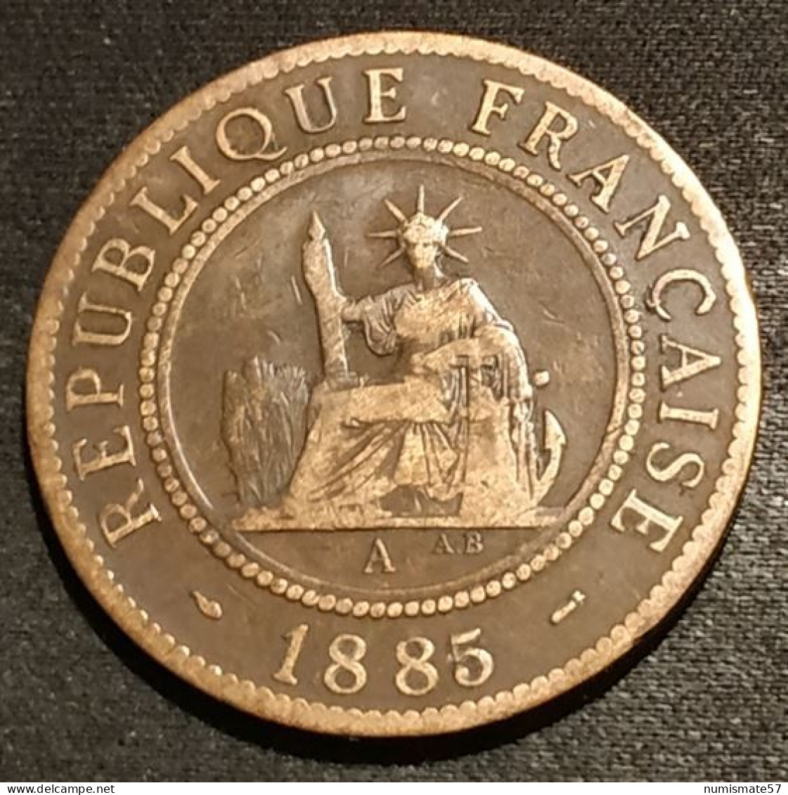 INDOCHINE - 1 CENT 1885 - KM 1 - French Indochina