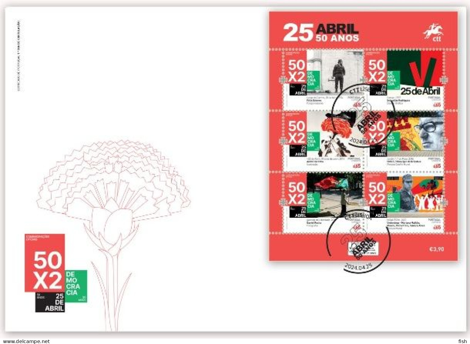 Portugal & FDCB 50th Anniversary Of The 25th Of April, Joint Issue Cape Verde 1974-2024 (888) - Joint Issues